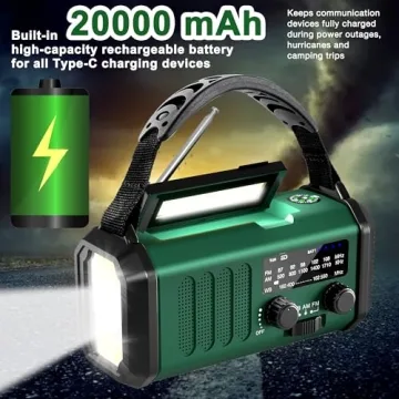 Emergency NOAA Weather Radio 20000mAh with Solar Power