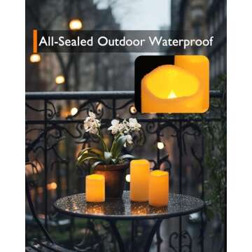 Homemory Flameless Candles - Waterproof & Remote Controlled - Set of 3