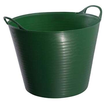 Red Gorilla Medium Flexible Plastic Tub - 26 Liter (6.8 Gallon), Green