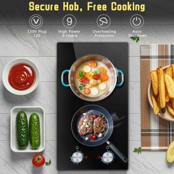 Pladeca 2 Burner Electric Cooktop with Timer & Safety Features