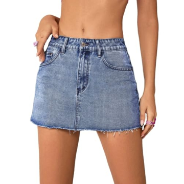 Jumppmile Women’s Mini Denim Skirt - Perfect Blend of Style and Comfort