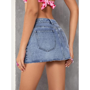 Stylish Jumppmile Mini Denim Skirt for Women