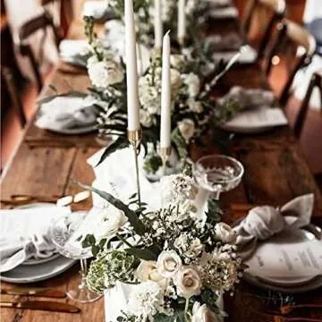 6Pcs Lemon Gold Candlestick Holders, Tall Taper Candelabra Stands fits 3/4 inch Thick Pillar Candle Stick, Elegant Decor Set for Table Centerpiece, Floor, Fireplace as Date, Festival, Fitting.