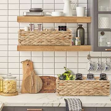 OUTBROS 2 Pack Woven Storage Baskets for Home Decor