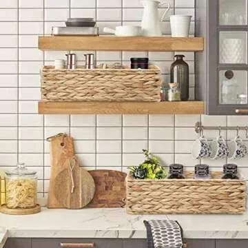 OUTBROS 2 Pack Woven Storage Baskets for Home Decor