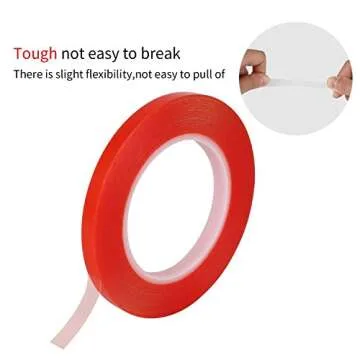Kaisiking Double Sided Adhesive Tape 5mm / 10mm x 25M Heat Resistant High Adhesion Transparent Acrylic Tape, LCD Screen Repair Sticker for Cell Phone Touch Screen Repair