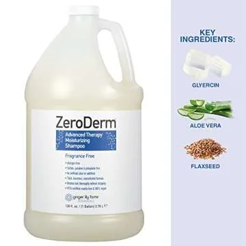 Ginger Lily Farms Botanicals ZeroDerm Advanced Therapy Moisturizing Shampoo for All Hair Types, 100% Vegan & Cruelty-Free, Fragrance Free, 1 Gallon (128 Fl. Oz.) Refill