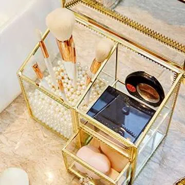 PuTwo Elegant Handmade Makeup Organizer with Free Pearls