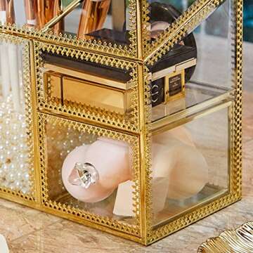 PuTwo Elegant Handmade Makeup Organizer with Free Pearls