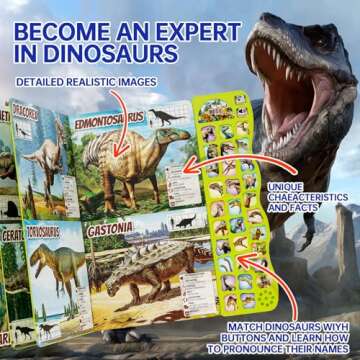 Dinosaur Busy Book with Sounds – Educational Interactive Toy for Kids 2-7