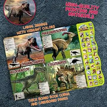Interactive Dinosaur Busy Book for Kids 2-7 with Sounds and Activities