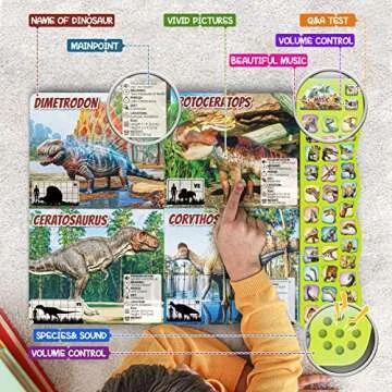 Interactive Dinosaur Busy Book for Kids 2-7 with Sounds and Activities