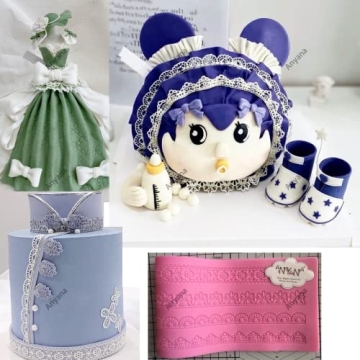 Anyana Vintage Patterns Silicone Mold for Cake Decoration