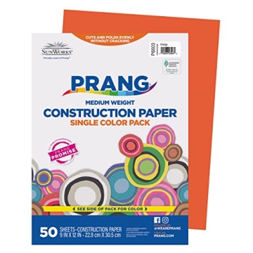 Prang Construction Paper, Orange, 50 Sheets for Crafts