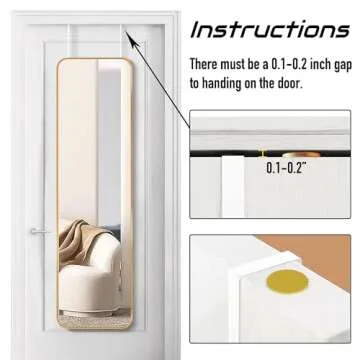 SCWF-GZ 47x14 Mirror Rectangle Full Body Length Door Hanging Wall Mounted Aluminum Alloy Metal Frame Dressing Make-up Mirrors for Entryway Bedroom Bathroom Living Room 47 14 inch Gold