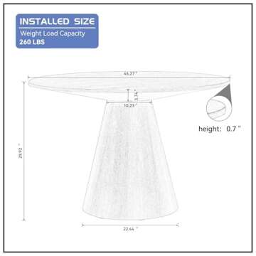 LyuHome 45.27'' Round Wood Dining Table – Modern Design for Living Room & Kitchen