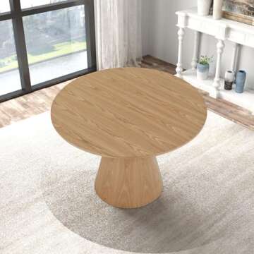 LyuHome Modern Round Dining Table for 4-6 People