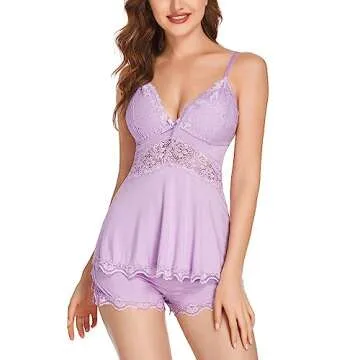 Avidlove Sexy Sleepwear for Women Boudoir Outfits Beauty Gift Sets Lavender