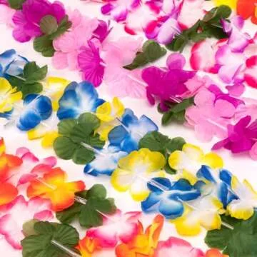 60 Pieces Hawaiian Leis for Luau Parties and Decorations