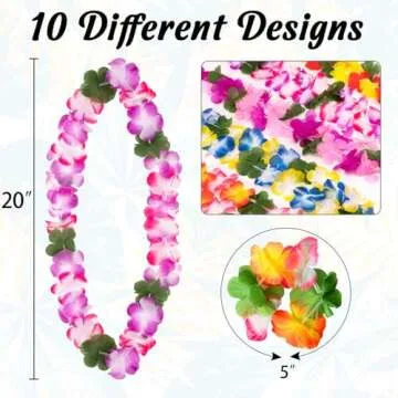 60 Pieces Hawaiian Leis for Luau Parties and Decorations
