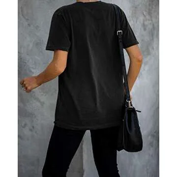 INFITTY Womens Basic Graphic Tees Casual Summer Short Sleeve Shirt Blouse Lightning Leopard Print Tops Tunic