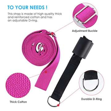 Adjustable Leg Stretcher Lengthen Ballet Stretch Band - Easy Install on Door Flexibility Stretching Leg Strap Great Cheer Dance Gymnastics Trainer stretching equipment taekwondo Training (rose)