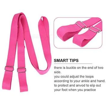 Adjustable Leg Stretcher Lengthen Ballet Stretch Band - Easy Install on Door Flexibility Stretching Leg Strap Great Cheer Dance Gymnastics Trainer stretching equipment taekwondo Training (rose)