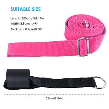 Adjustable Leg Stretcher Lengthen Ballet Stretch Band - Easy Install on Door Flexibility Stretching Leg Strap Great Cheer Dance Gymnastics Trainer stretching equipment taekwondo Training (rose)