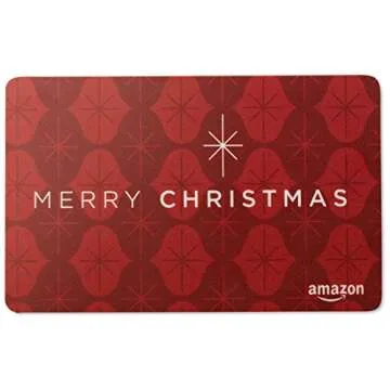 Amazon.com Gift Card in a Red Ornament Tin (Merry Christmas Card Design)