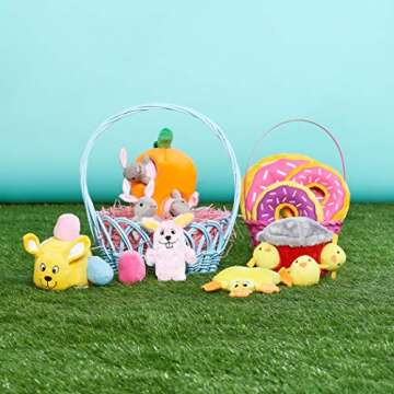 ZippyPaws - Squeakie Buddie No Stuffing Plush Dog Toy - Bunny, Pink