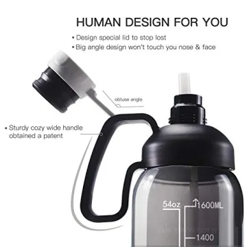 64 OZ BPA-Free Water Bottle with Straw and Handle