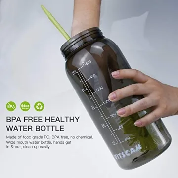 64 OZ BPA-Free Water Bottle with Straw and Handle