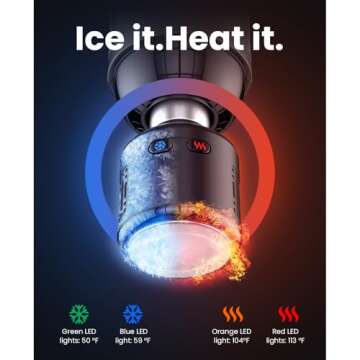 BOB AND BRAD T2 Pro Massage Gun with Heat and Cold, Deep Tissue Percussion Massager Gun, Muscle Massager, Electric Back Massagers for Professional Athletes Home Gym, FSA and HSA Eligible