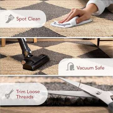 nuLOOM Pandora Diamond Jute Area Rug - Handmade Luxury