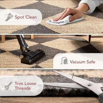 nuLOOM Pandora Diamond Jute Area Rug - Handmade Luxury