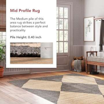 nuLOOM Pandora Diamond Jute Area Rug - Handmade Luxury