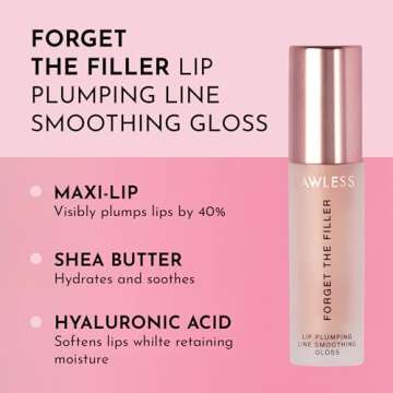 Lawless Forget the Filler Lip Plumping Line Smoothing Gloss - Glazed - Premium Volumizing Lip Gloss ...