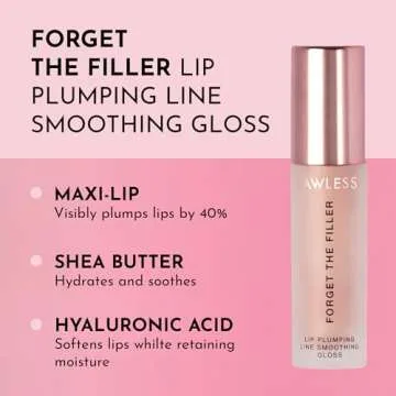 Lawless Forget the Filler Lip Plumping Line Smoothing Gloss - Glazed - Premium Volumizing Lip Gloss ...