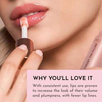 Lawless Forget the Filler Lip Plumping Line Smoothing Gloss - Glazed - Premium Volumizing Lip Gloss with Natural Ingredients Designed to Plump, Firm, and Hydrate Lips 0.11 oz
