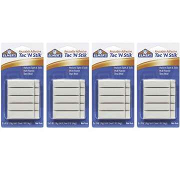 Elmer's Tac 'N Stik Reusable Adhesive, 2 Cards oer Set - 4 Sets Total