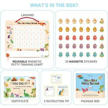 Dinosaur Design Potty Training Chart for Toddlers - Magnetic