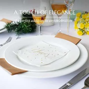 White And Gold Napkins Pack Of 50 Disposable Bar Napkins Wedding Cocktail Napkins Bachelorette Napkins Engagement Napkins Beverage Napkins Cocktail Napkins 3 Ply – By Simple-Glee