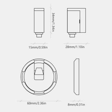 BE-TOOL Zinc Alloy Self-Adhesive Door Stopper Door Safety Catch Stopper for Room, Kitchen, Bathroom, Cabinet Metal Door Stopper Self-Adhesive Door Holder (Gold Vertical)