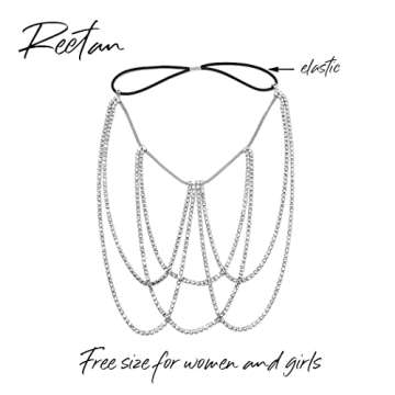 Reetan Boho Crystal Leg Chains Rhinestone Body Chain Rave Party Thigh Chain Body Jewelry Accessories...