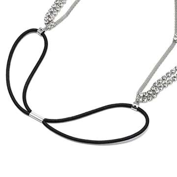 Reetan Boho Crystal Leg Chains Rhinestone Body Chain Rave Party Thigh Chain Body Jewelry Accessories for Women and Girls（D-Silver）