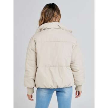 MEROKEETY Women's Winter Long Sleeve Puffer Jacket - Stylish & Warm