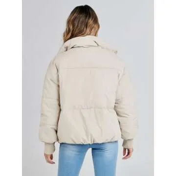 MEROKEETY Women's Winter Long Sleeve Puffer Jacket - Stylish & Warm