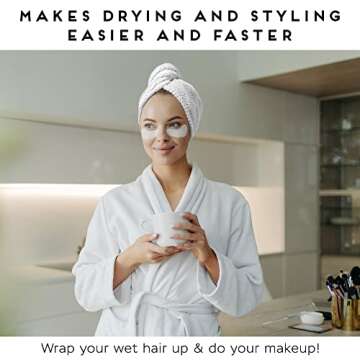 SimpleField 2 Pack Microfiber Hair Towel Wrap for Women, Anti Frizz Quick Drying Hair Turban for All...