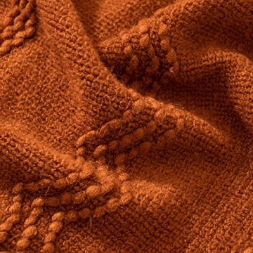 BATTILO HOME Caramel Throw Blanket for Couch, Orange Red Throw Blanket for Bed, Fall Decor Rust Red Fall Throw Blanket, Halloween Decoration, 50"x60"