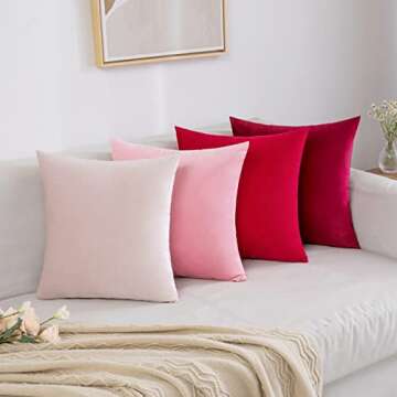 MIULEE Velvet Soft Soild Decorative Square Throw Pillow Cover Cushion Case for Sofa Bedroom Car 18 x 18 Inch 45 x 45 cm Wine Red